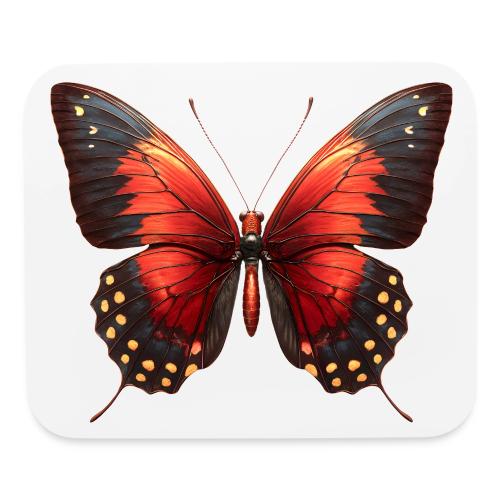 Bright Red, Black, and Yellow Butterfly - Mouse pad Horizontal