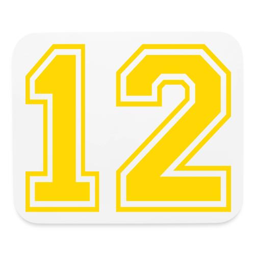 Number 12 in a classic athletic collegiate font - Mouse pad Horizontal