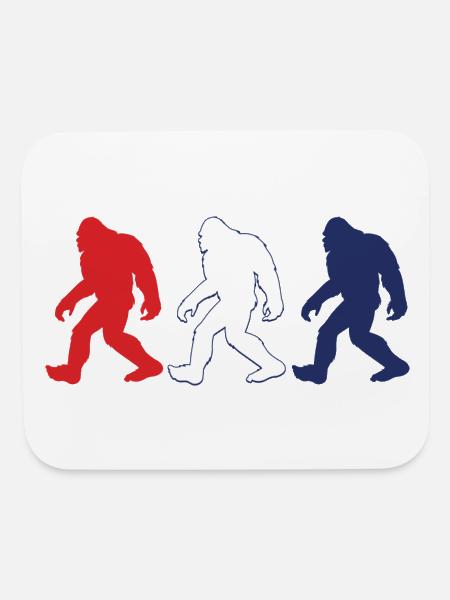 Mysterious Bigfoot Sasquatch Silhouette Design - Mouse pad Horizontal - white - Front