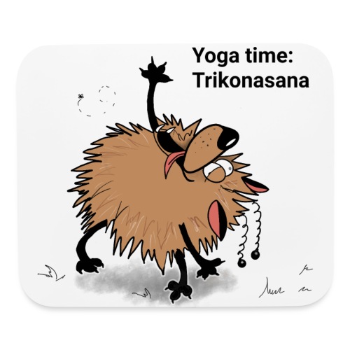 Yoga time With Aunty Awoof. Today is Trikonasana - Mouse pad Horizontal