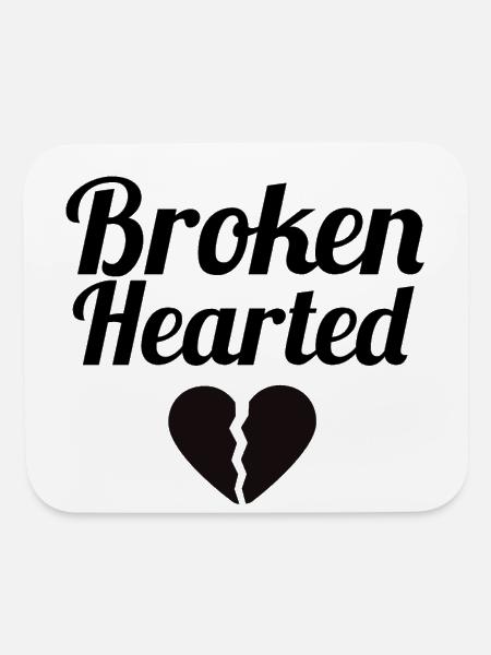 Broken hearted - Mouse pad Horizontal - white - Front