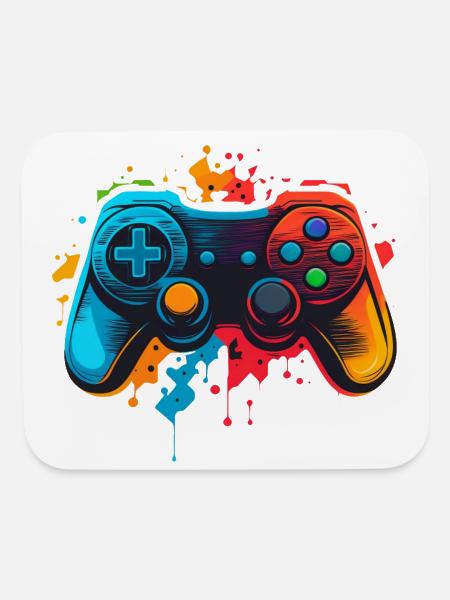 Game controller joystick - Mouse pad Horizontal - white - Front