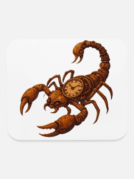 Steampunk Clockwork Scorpion - Mouse pad Horizontal - white - Front