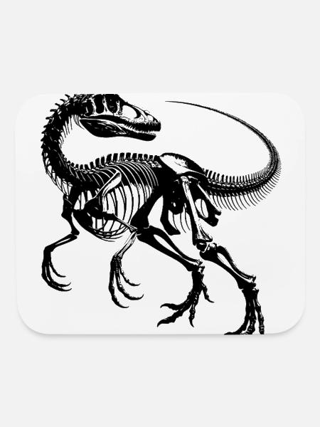 Raptor Dinosaur Bone Work From Prehistoric Times - Mouse pad Horizontal - white - Front