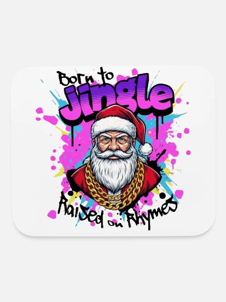 Graffiti Santa Gold Chain Tee - Mouse pad Horizontal - white - Front