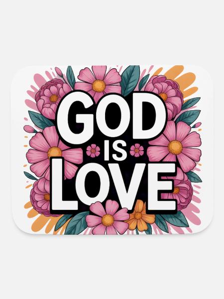 God Is Love - Mouse pad Horizontal - white - Front