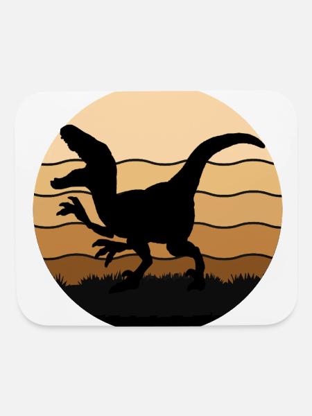 Dino Trex Paleolithic Sun Color Circle - Mouse pad Horizontal - white - Front