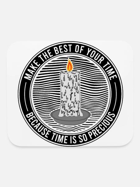 Time Is Precious Candle Quote - Mouse pad Horizontal - white - Front