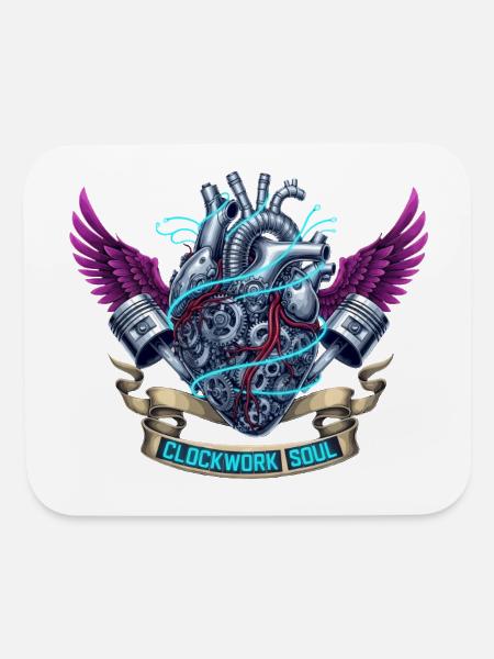 Clockwork Soul Mechanical Heart – Steampunk - Mouse pad Horizontal - white - Front