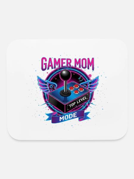 Gamer Mom - Retro 80s Arcade Style - Mouse pad Horizontal - white - Front