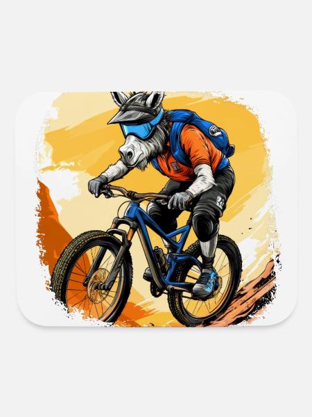 Donkey Mountainbiker / Bike Donkey - Mouse pad Horizontal - white - Front