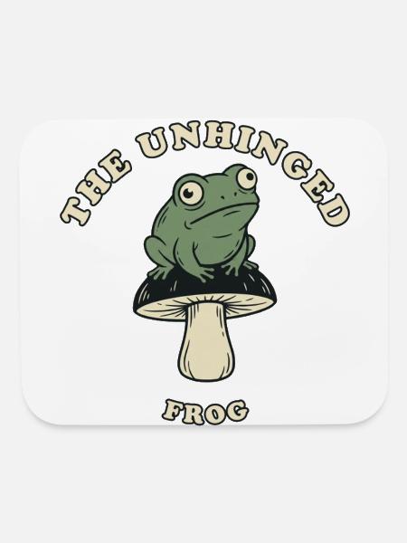 The Unhinged Frog | Funny Cottagecore Meme Art - Mouse pad Horizontal - white - Front