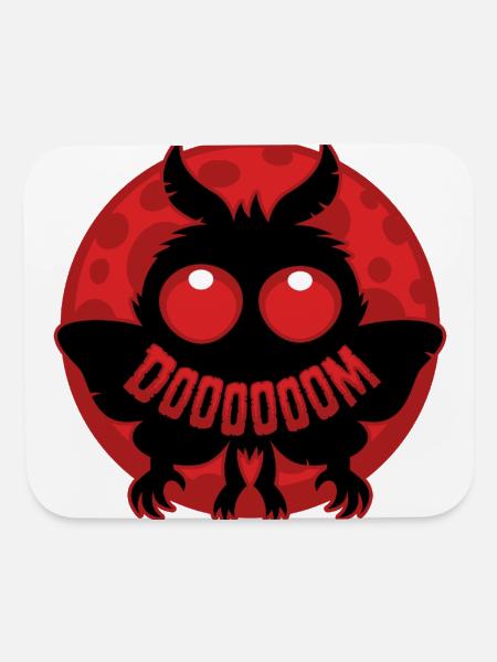 Mini Moonlit Mothman of DOOOOOOM - Mouse pad Horizontal - white - Front
