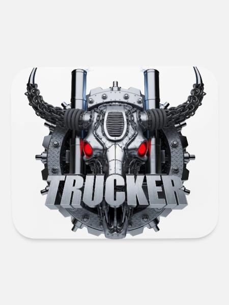 Steel Skull Trucker Emblem - Mouse pad Horizontal - white - Front