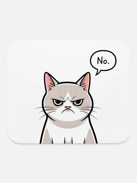 Grumpy Cat Defiant Stare - Mouse pad Horizontal - white - Front