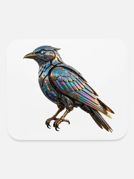 Aurora Clockwork Crow - Mouse pad Horizontal - white - Front