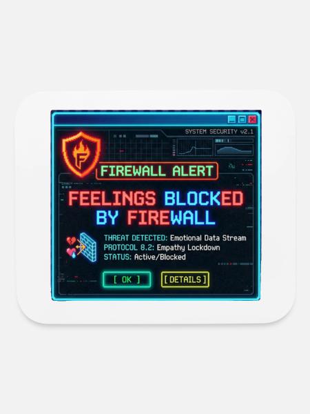 Feelings Blocked by Firewall - Mouse pad Horizontal - white - Front