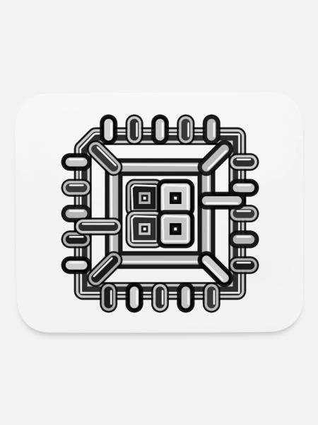 Monochrome Microchip Circuit - Mouse pad Horizontal - white - Front