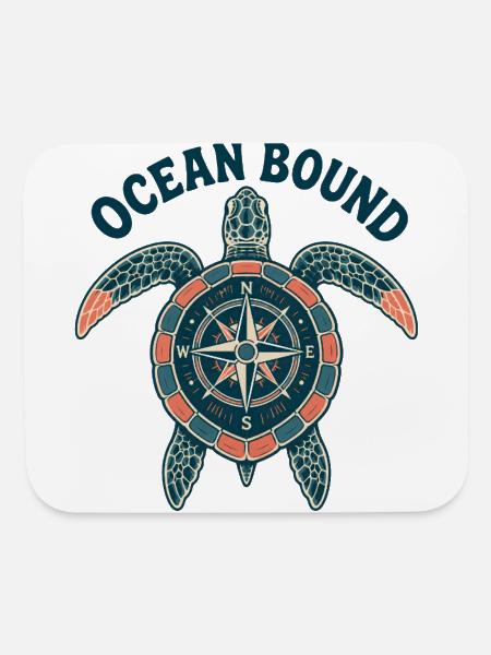 Turtle Compass Design - Mouse pad Horizontal - white - Front