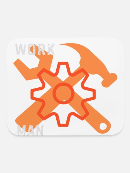  WORK MAN – No Days Off - Mouse pad Horizontal - white - Front