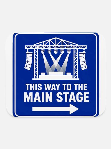 Main Stage Route Sign - Mouse pad Horizontal - white - Front