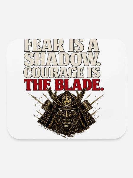 Courage Is The Blade - Samurai Gym Gift For Men - Mouse pad Horizontal - white - Front