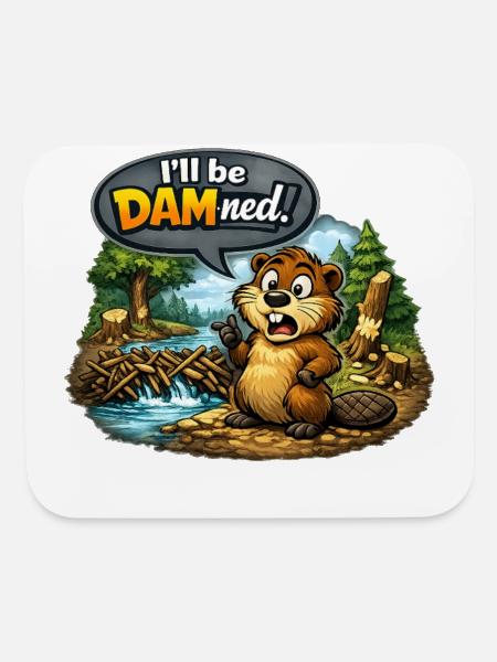 I’ll Be DAM.ned! - Mouse pad Horizontal - white - Front