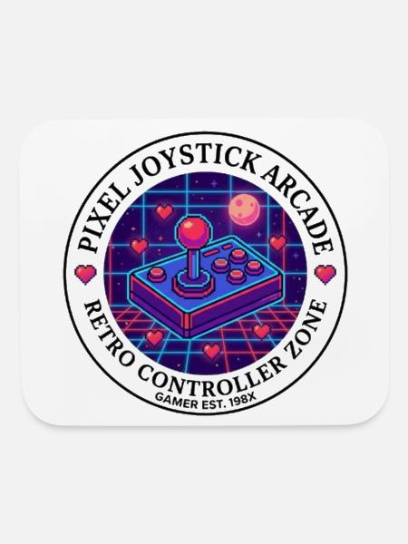 Pixel_Art_Retro_Gaming_Controller - Mouse pad Horizontal - white - Front