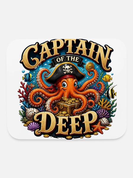 Captain of the Deep Octopus - Mouse pad Horizontal - white - Front