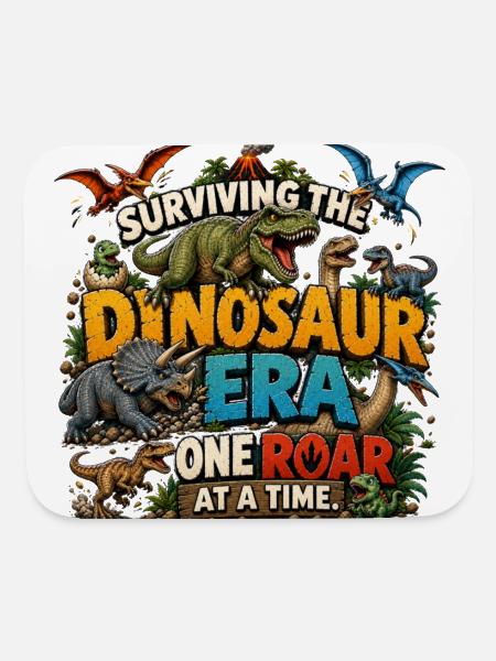 Surviving the Dinosaur Era - Mouse pad Horizontal - white - Front