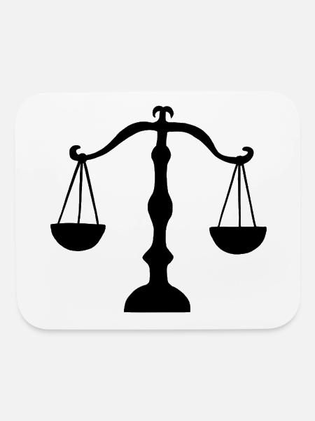 Libra Balance Scales – Zodiac Sign Symbol - Mouse pad Horizontal - white - Front