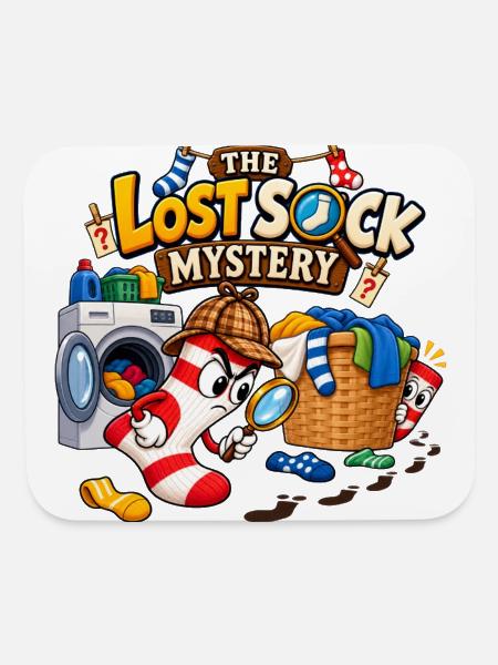 Lost Sock Mystery: Sock Detective - Mouse pad Horizontal - white - Front