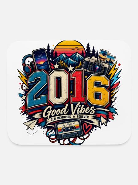 Retro 2016 - Mouse pad Horizontal - white - Front