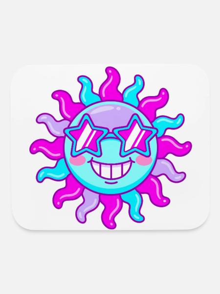 Neon Sun Star Shades - Mouse pad Horizontal - white - Front