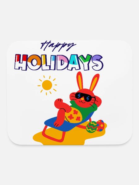 Sunny Bunny Holidays - Mouse pad Horizontal - white - Front