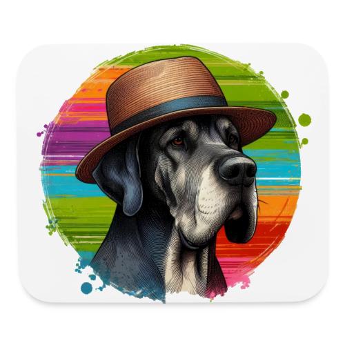 Great Dane Wearing a Hat Art - Mouse pad Horizontal