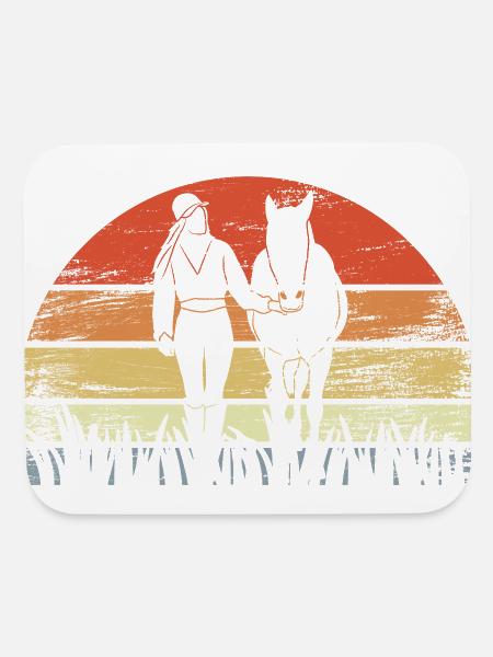 Vintage Equestrian Girl - Mouse pad Horizontal - white - Front