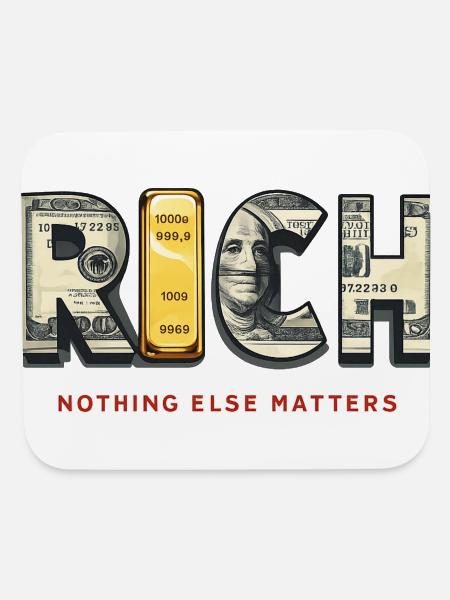 Bold Money Typography: Riches Theme - Mouse pad Horizontal - white