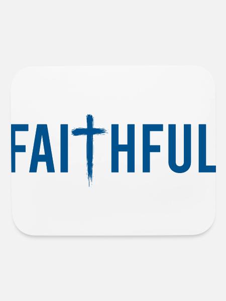 Fidèle chrétien Croix Pinceau Trait de Fusée Faith Tee - Tapis de souris - blanc - Devant