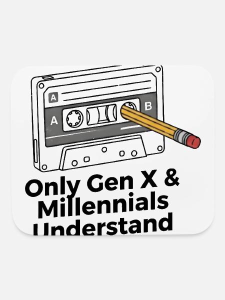 Retro Cassette Nostalgia: Gen X & Millennials - Mouse pad Horizontal - white - Front