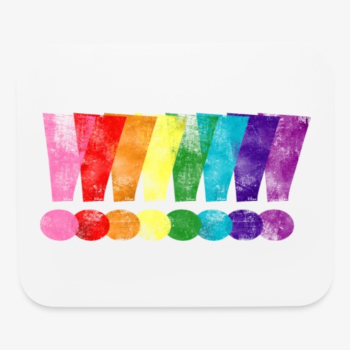 Distressed Gilbert Baker LGBT Pride Exclamation - Mouse pad Horizontal