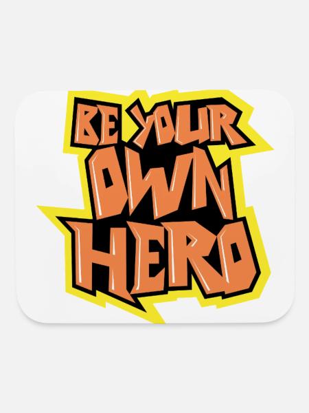 Be Your Own Hero – Bold Comic Tee - Mouse pad Horizontal - white - Front