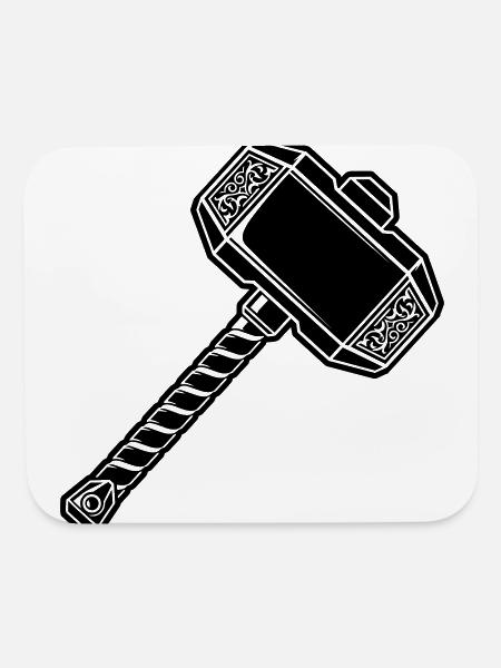 war hammer - Mouse pad Horizontal - white - Front