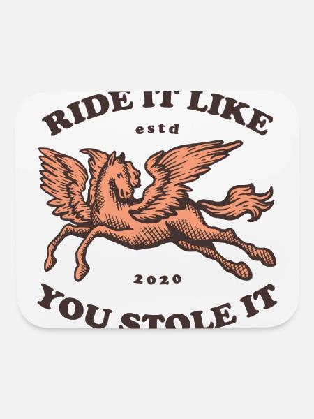 Ride Like The Wind Vintage Pegasus Rider - Mouse pad Horizontal - white - Front