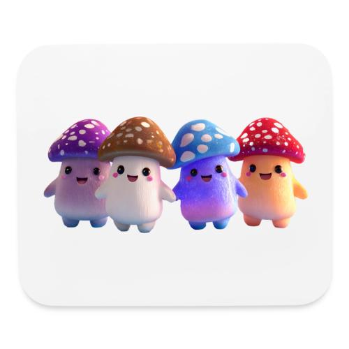 Colorful Cartoon Mushroom Quartet - Mouse pad Horizontal