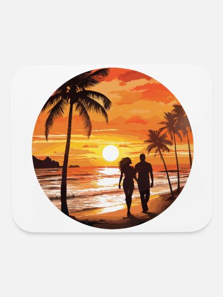 Beach romantic couple - Mouse pad Horizontal - white - Front