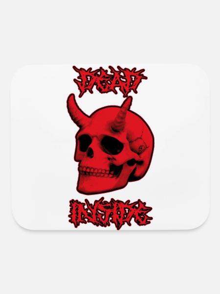 Devil Skull Dead Inside - Mouse pad Horizontal - white - Front