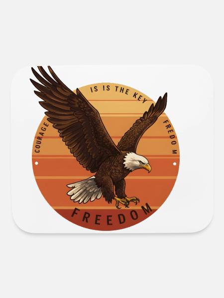 Eagle with Inspirational Quote Sunset Design - Mouse pad Horizontal - white - Front