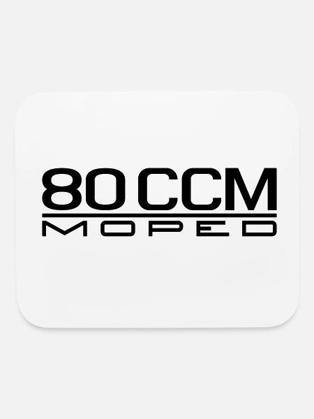 80ccm Moped Motorcycle Emblem (changeable Color) - Mouse pad Horizontal - white - Front