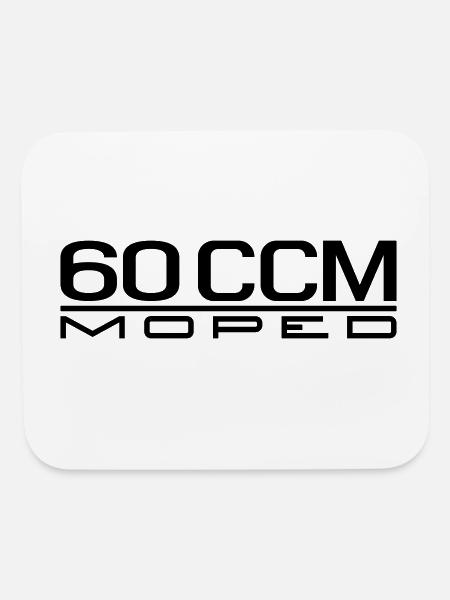 60ccm Moped Motorcycle Emblem (changeable Co - Mouse pad Horizontal - white - Front